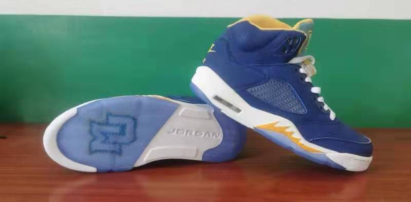 New Air Jordan 5 Retro Sea Blue Yellow